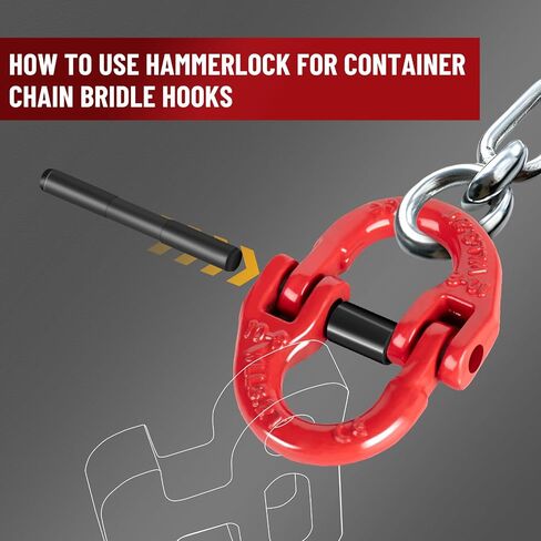 4Pcs Container Chain Bridle Hooks with 4Pcs Alloy Steel Hammerlock|Shipping Container Accessories- Heavy Duty Replacement Hooks for Compatible with Standard Shipping Container Chain Bridles in Kuwait