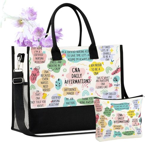 InnoBeta CNA Week Gifts Canvas Tote Bag for Women, Females, CNA Accessories for Work, CNA Appreciation Gifts for Certified Nursing Assistants on Birthday, Thanksgiving, Christmas in Saudi Arabia