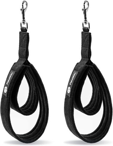 Pilates Double Loop Straps - Thickened Poly-Cotton with Stainless Steel Swivel Snap Hooks - Double Layer Fleece Lined Hand & Foot Straps for Reformer, Professional Grade, 1 Pair in Kuwait