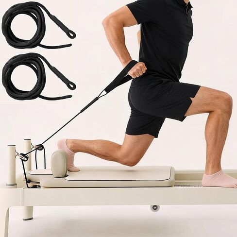 Womens Mens 2 Pack Pilates Reformer Straps Double Loop Foot and Hand Straps for Pilates Reformer Yoga Fitness Training in Kuwait