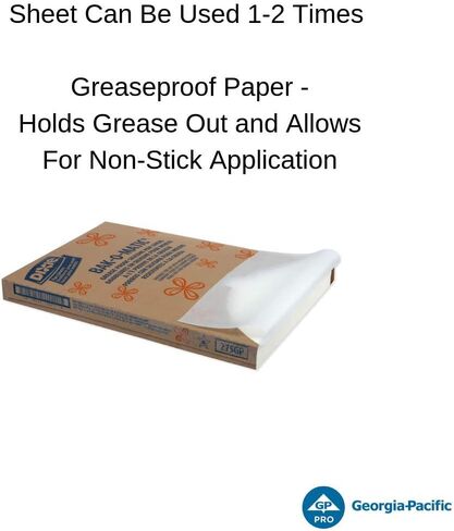 Dixie Grease-Proof Silicone Coated Non-Stick Pan Liner by GP PRO (Georgia-Pacific), White, 27SGP, 24.38'' Length x 16.38" Width, (Case of 1,000) in Kuwait