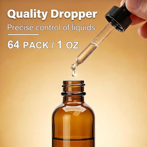 Maredash 64 Pack, 1 oz Tincture Bottles with Dropper- 30ml Tincture Bottles with Eye Dropper - Leakproof Essential Oils Bottle - Storage and Travel for Beauty or Health in Kuwait