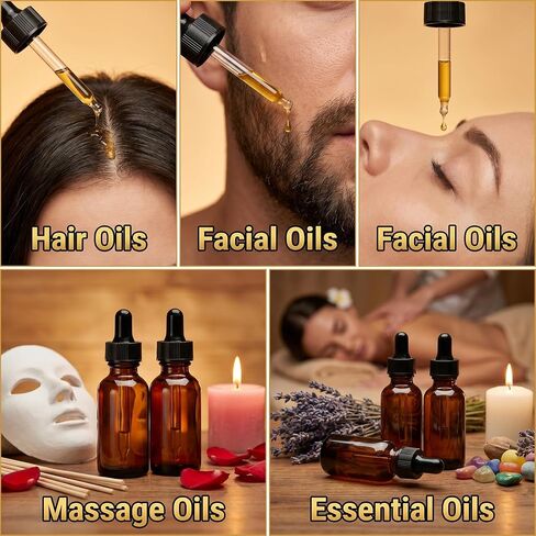 Maredash 64 Pack, 1 oz Tincture Bottles with Dropper- 30ml Tincture Bottles with Eye Dropper - Leakproof Essential Oils Bottle - Storage and Travel for Beauty or Health in Kuwait