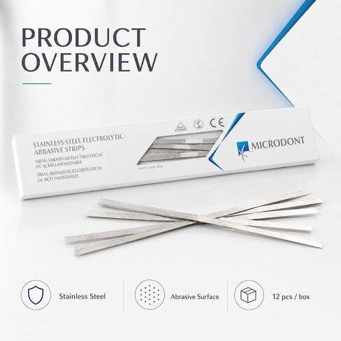 Professional Stainless Steel Abrasive Polishing Strips, 4mm, 12 pcs/Box in Kuwait