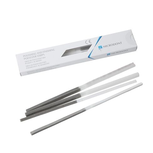 MICRODONT 4mm Dental Polishing and Finishing Polyester Strips, Interproximal Abrasive Resin Strips, Flexible Teeth Polishing Strips100 pcs/Box | Interproximal Abrasive, Flexible Design, Resin Strips, Teeth Polishing in Kuwait
