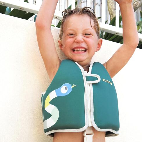 SUNNYLiFE Swim Vest, 2-3 Years, Into The Jungle Green, EPE/Natural Rubber/Polyester, 14.57x12.8x1.97 Inches, 1.38 lbs in Kuwait