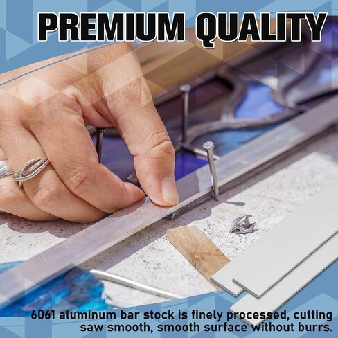 Hicarer 4 Pack 6061 Aluminum Flat Bar 1/8" x 1" x 16" Solid Aluminum Plate, 3mm x 25mm x 406mm Mill Stock Sheet for Industrial, Crafting, Lndustry DIY Projects Solid New Mill Stock in Kuwait