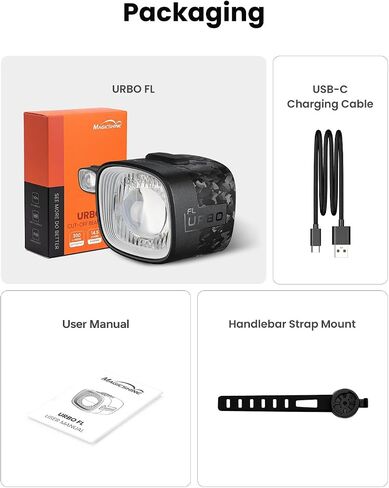 Magicshine URBO FL 48g مصباح دراجة فائق الخفة، مصباح أمامي للدراجة فائق السطوع للتنقل في المناطق الحضرية وركوب الدراجات على الطرق، مقاوم للماء IPX6، حامل سريع التحرير، 900 مللي أمبير في الساعة 14.5 ساعة وقت التشغيل in Kuwait