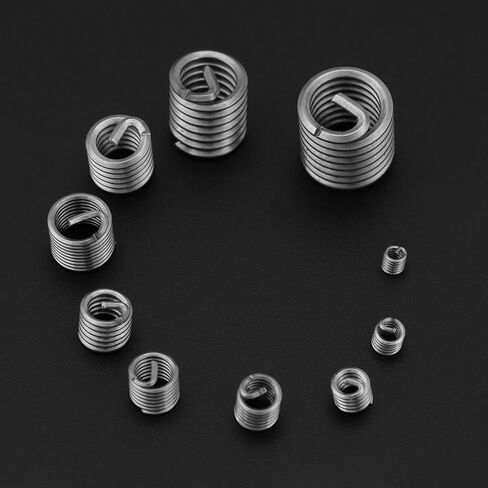 60 Pcs Stainless Steel Wire Thread Repair Inserts – Wire Screw Sleeve Assortment Helical Screw Sleeves for Metal Thread Repair,with Locking Type in Kuwait