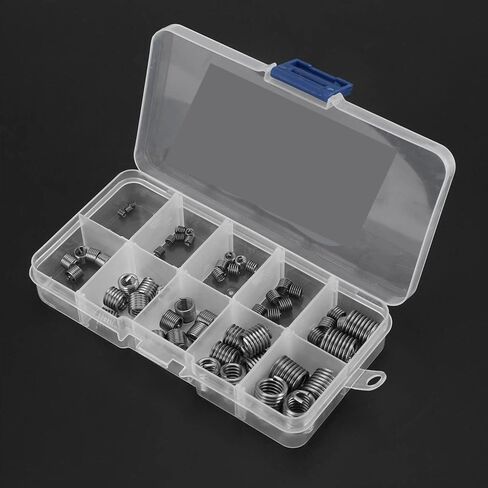 60 Pcs Stainless Steel Wire Thread Repair Inserts – Wire Screw Sleeve Assortment Helical Screw Sleeves for Metal Thread Repair,with Locking Type in Kuwait