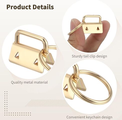 100 Pcs Keychain Fob Hardware Set, 1 Inch Metal Multicolored Tail Clips with Key Rings, Sturdy Lanyard End Fittings for Webbing, DIY Craft Supplies for Wristlet Straps, Keychain Making & Gift Projects in Kuwait