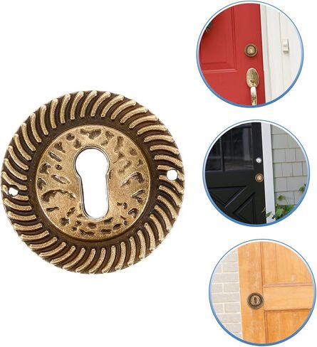 6 قطع من أغطية ثقب المفتاح العتيقة من Uonlytech للوحات ثقب المفتاح المزخرفة، تصميم عتيق، حشوات ثقب المفتاح لخزائن خزانة الملابس، وأغطية ثقب المفتاح الآمنة للباب in Kuwait