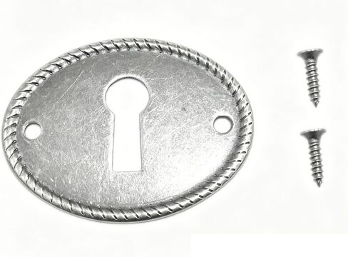 10PCS Silver Oval Vintage Keyhole Covers 35x27mm Antique Key Plate Door Cover Decorative for Cabinet, Door, Dresser, Drawers, Desk Furniture Hardware in Kuwait