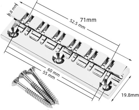 12-String Metal Guitar Tailpiece - Fixed Hardtop Bridge for Electric Guitars, Chrome-Plated Top-Load Saddle for Stable Sound & Enhanced Performance‌ in Kuwait