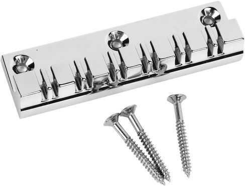 12-String Metal Guitar Tailpiece - Fixed Hardtop Bridge for Electric Guitars, Chrome-Plated Top-Load Saddle for Stable Sound & Enhanced Performance‌ in Kuwait