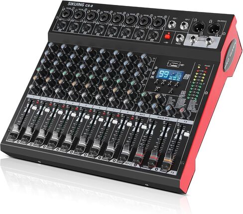 8 Channel Mixer, Professional Audio Mixing Console Studio DJ Board with Bluetooth, 99 DSP Effect,USB Recording, 48V Phantom Power, Reverb, MP3 Player for Live Sound Karaoke Performance in Saudi Arabia