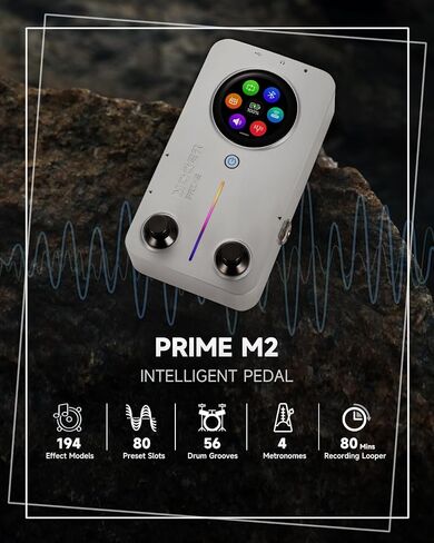 MOOER Prime M2 Wireless Desktop Multi Effects Pedal with APP editor, MIDI Function, Bluetooth PlayBack, IR Loaders, Touch Screen, Looper Drum Machine for Guitar and Bass in Kuwait