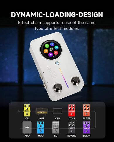 MOOER Prime M2 Wireless Desktop Multi Effects Pedal with APP editor, MIDI Function, Bluetooth PlayBack, IR Loaders, Touch Screen, Looper Drum Machine for Guitar and Bass in Kuwait