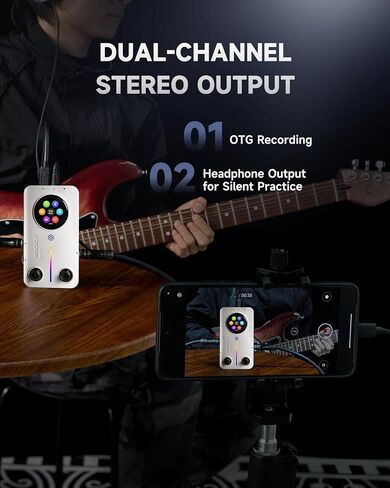 MOOER Prime M2 Wireless Desktop Multi Effects Pedal with APP editor, MIDI Function, Bluetooth PlayBack, IR Loaders, Touch Screen, Looper Drum Machine for Guitar and Bass in Kuwait