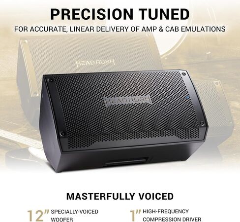 HeadRush Prime وFRFR112 MK2 - دواسة الجيتار والتأثيرات الصوتية المتعددة ومعالج تشكيل الأمبير، ومضخم صوت كهربائي مقاس 12 بوصة بقوة 2500 وات مع بلوتوث in Kuwait