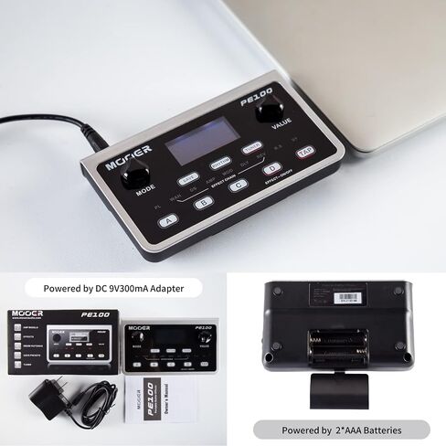 MOOER PE100 Desktop Guitar Multi Effects Pedal with 99 Factory Presets, 99 User Presets, Air P05 Guitar Wireless System in Kuwait