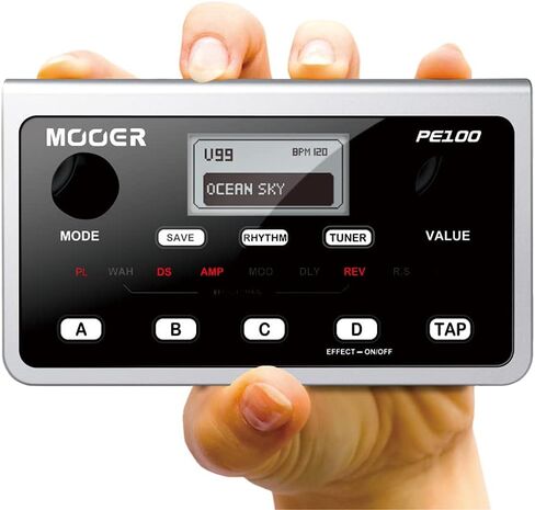 MOOER PE100 Desktop Guitar Multi Effects Pedal with 99 Factory Presets, 99 User Presets, Air P05 Guitar Wireless System in Kuwait