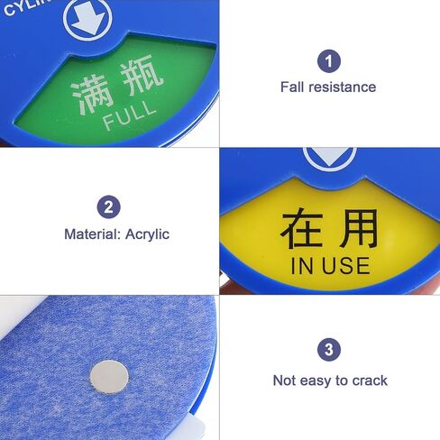 Blue Acrylic Oxygen Cylinder Status Sign Plate 8x8cm for Hospital Use, Easy and Convenient to Attach, Sturdy Cylinder Status Identification Card in Kuwait