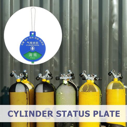 Blue Acrylic Oxygen Cylinder Status Sign Plate 8x8cm for Hospital Use, Easy and Convenient to Attach, Sturdy Cylinder Status Identification Card in Kuwait