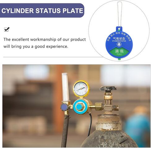 Blue Acrylic Oxygen Cylinder Status Sign Plate 8x8cm for Hospital Use, Easy and Convenient to Attach, Sturdy Cylinder Status Identification Card in Kuwait