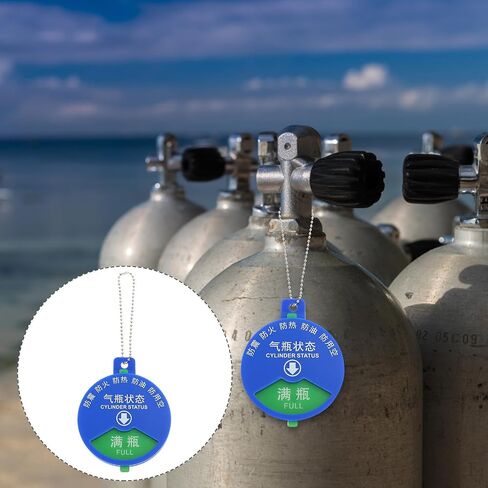 Blue Acrylic Oxygen Cylinder Status Sign Plate 8x8cm for Hospital Use, Easy and Convenient to Attach, Sturdy Cylinder Status Identification Card in Kuwait
