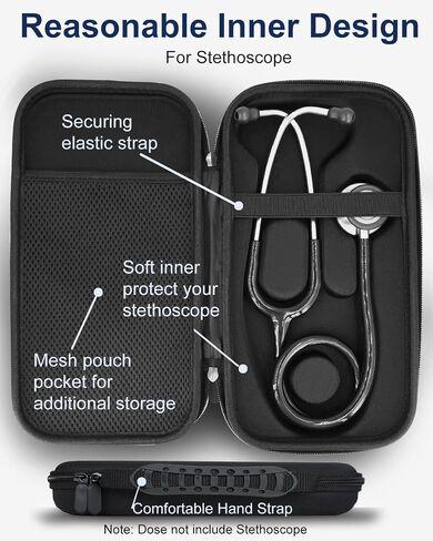 Hard Stethoscope Case for 3M Littmann Classic III & Cardiology IV Monitoring Stethoscope, Travel Storage case for Lightweight II S.E., for 2450/5620/5870/6200 & for MDF etc, Compact & Portable in Kuwait