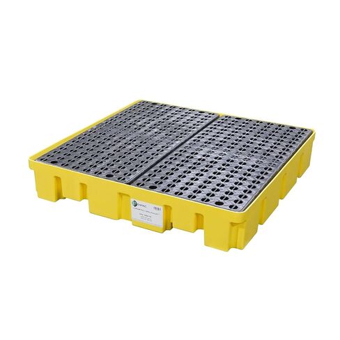 منصة ENPAC 4 Drum Spill Pallet مع جيوب رافعة شوكية، 49 بوصة × 49 بوصة × 6.5 بوصة، 8000 رطل. سعة الحمولة، 66 جالون، قابلة للرافعة الشوكية، متوافقة مع EPA/OSHA، صنع في الولايات المتحدة الأمريكية in Saudi Arabia