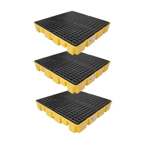 منصة ENPAC 4 Drum Spill Pallet مع جيوب رافعة شوكية، 49 بوصة × 49 بوصة × 6.5 بوصة، 8000 رطل. سعة الحمولة، 66 جالون، قابلة للرافعة الشوكية، متوافقة مع EPA/OSHA، صنع في الولايات المتحدة الأمريكية in Saudi Arabia