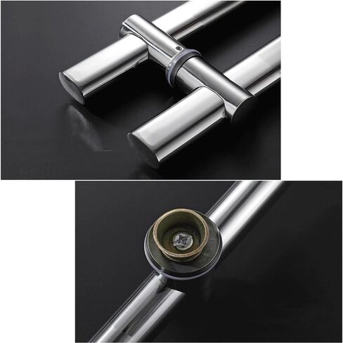 Adjustable Stainless Steel Entrance Door Handles, Modern Push Pull Bar for Shower & Sliding Doors, Double-Sided Doorknob (Size: 60cm) - Durable & Stylish in Kuwait
