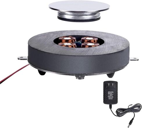 Magnetic Levitation Kit, Magnetic Levitation Display Stand, Floating Module with LED Lamp, Floating Rotating LED Tech Desk Ornament for Office, Studio, Home - Max Load Capacity 500g (500g) in Kuwait