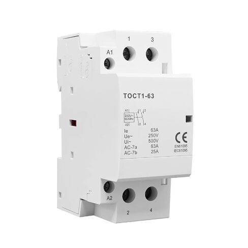 TOCT1-63 Modular Contactor 2 Pole 63A 220V/230V 50/60Hz AC Din Rail Household Contactor (2NC) in Kuwait