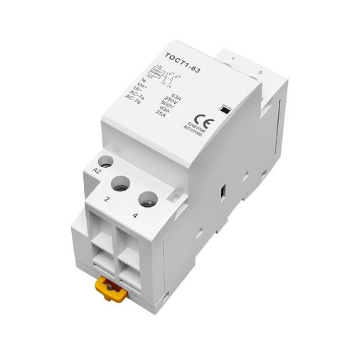 TOCT1-63 Modular Contactor 2 Pole 63A 220V/230V 50/60Hz AC Din Rail Household Contactor (2NC) in Kuwait