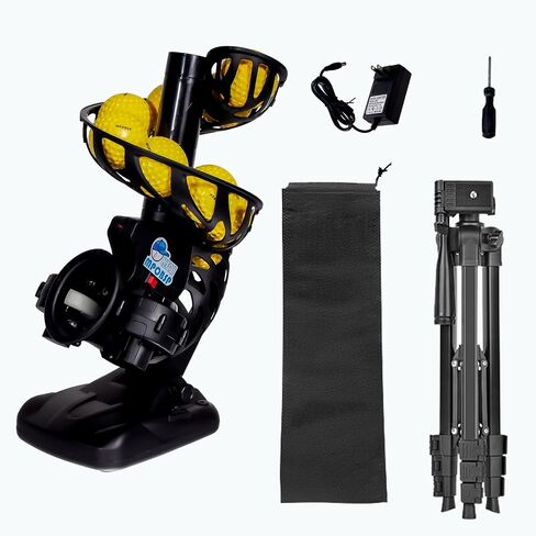 Upgraded Electronic Baseball Pitching Machine for Youth- Adjustable Angles & Speeds, AC/Battery Powered, 8 Practice Balls - Ideal for Batting & Fielding Training in Kuwait