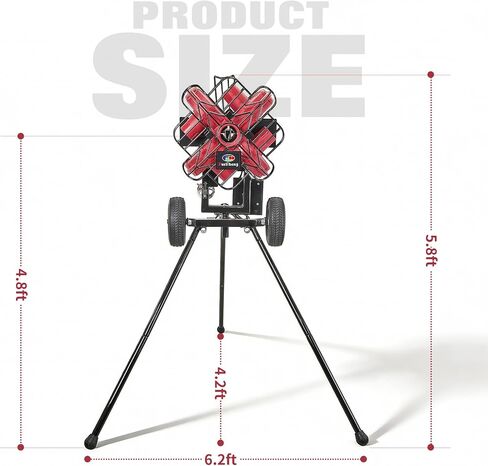 Furlihong 767BH 4-Wheel Baseball Pitching Machine for Professionals – Up to 112 MPH, X-Design, Adjustable Angles for Youth League, High School, College, Travel Teams Training in Saudi Arabia