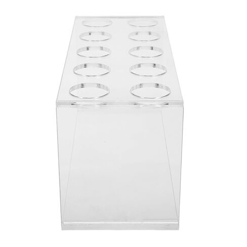 Test Tube Vial Holder Rack with 10 Slots Acrylic Material Stable Structure Space-Saving Design for 50ml Bottles Suitable for Laboratory Settings in Kuwait