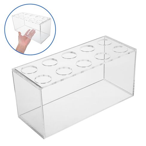 Test Tube Vial Holder Rack with 10 Slots Acrylic Material Stable Structure Space-Saving Design for 50ml Bottles Suitable for Laboratory Settings in Kuwait