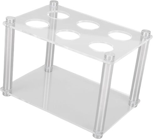 Acrylic Flavor Bottle Storage Rack with 6 Holes Clear Cartridge for Kitchen Countertop in Kuwait