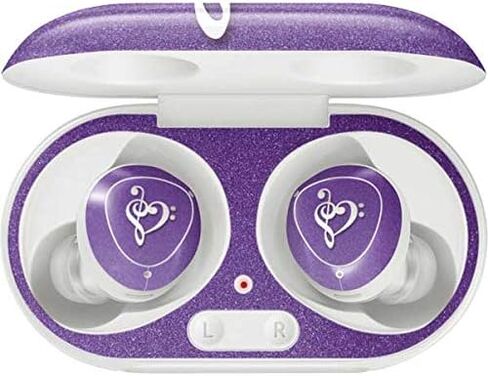 Skinit Decal Audio Skin Compatible with Samsung Galaxy Buds+ - Officially Licensed Originally Designed Purple Glitter Musical Heart Design in Kuwait