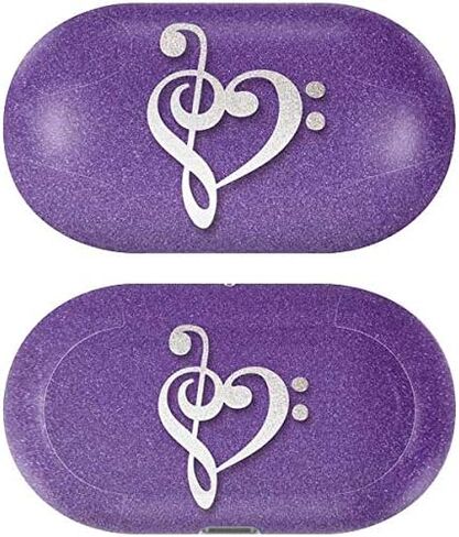 Skinit Decal Audio Skin Compatible with Samsung Galaxy Buds+ - Officially Licensed Originally Designed Purple Glitter Musical Heart Design in Kuwait