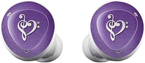 Skinit Decal Audio Skin Compatible with Samsung Galaxy Buds+ - Officially Licensed Originally Designed Purple Glitter Musical Heart Design in Kuwait