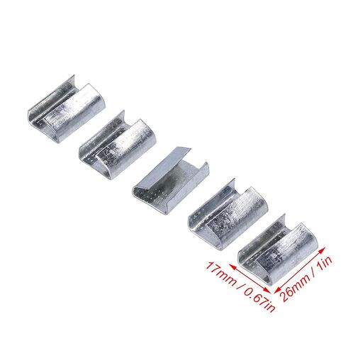 200pcs Strapping Buckle Galvanized Steel Packaging Open Seals for 16mm Strap 500KG Bite Pressure Resistance in Kuwait