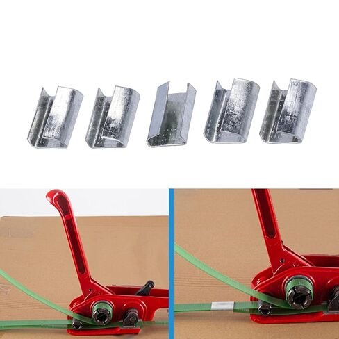 200pcs Strapping Buckle Galvanized Steel Packaging Open Seals for 16mm Strap 500KG Bite Pressure Resistance in Kuwait