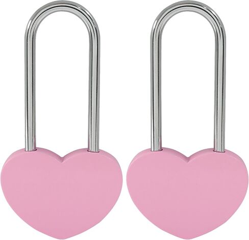 BokWin 2 Pack 3.5 Inch 50mm Love Lock Heart Padlock Blue Heart Shape Wish Lock for Couples Romantic Wedding Valentine's Day Anniversary Travel Bridge Gift No Key Needed in Kuwait
