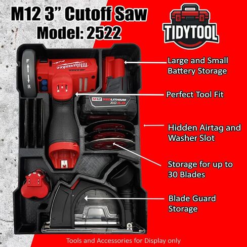 Organizer Insert Compatible with Milwaukee M12 FUEL 3" Compact Cut Off Tool for Packout Compact Organizer in Kuwait