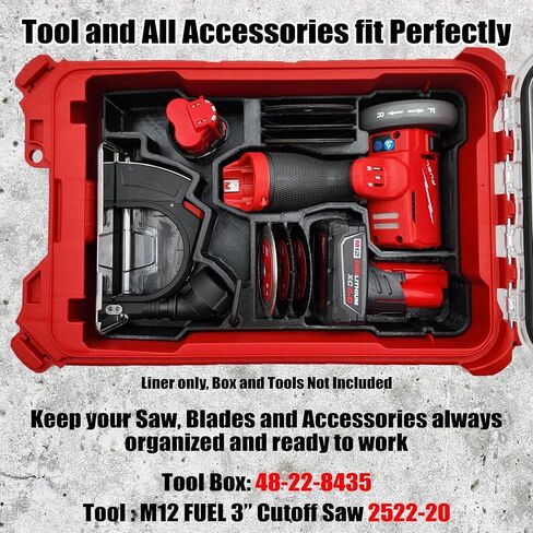 Organizer Insert Compatible with Milwaukee M12 FUEL 3" Compact Cut Off Tool for Packout Compact Organizer in Kuwait